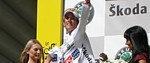 Andy Schleck � l'arri�ve de la neuvi�me �tape du Tour de France 2008